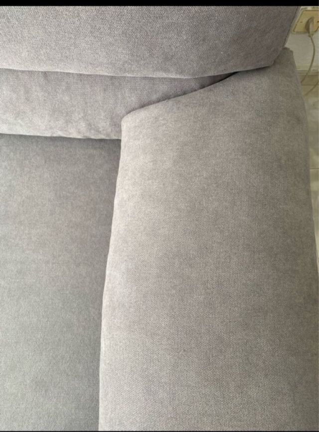 Sofá 3 plazas viscoelástico gris tela mascotas