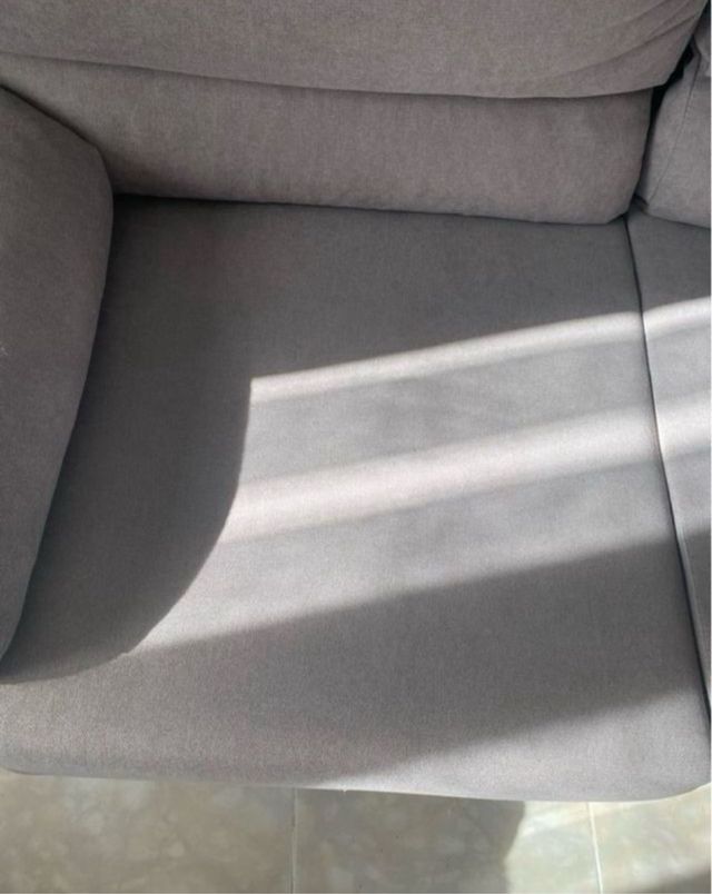 Sofá 3 plazas viscoelástico gris tela mascotas