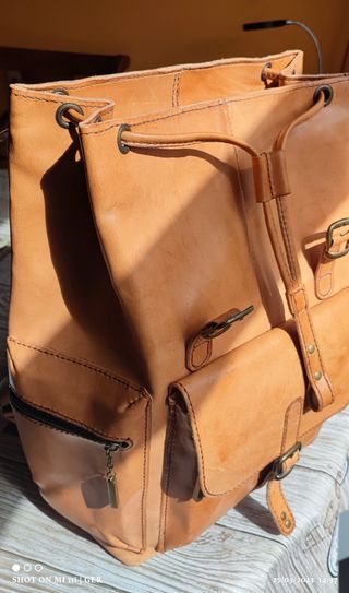 Mochila Cuero Vacuno Artesanal