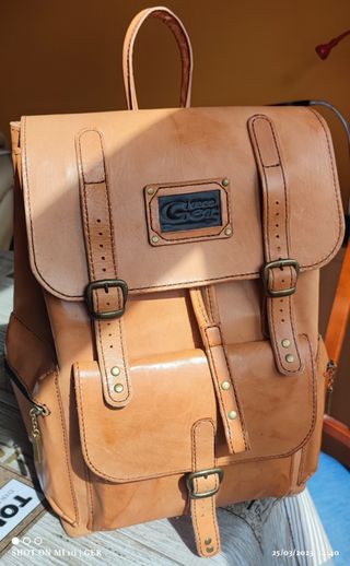 Mochila Cuero Vacuno Artesanal