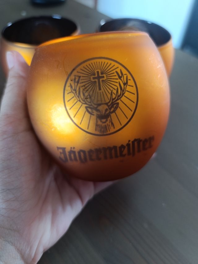 3 Portavelas Jagermeister naranja