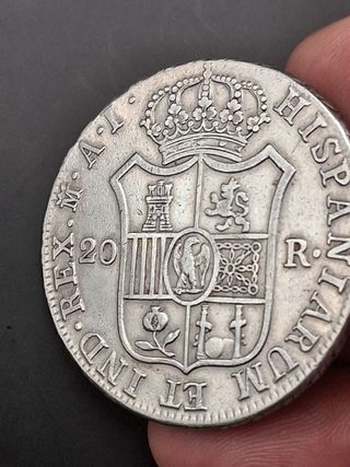 Moneda plata 20 reales 