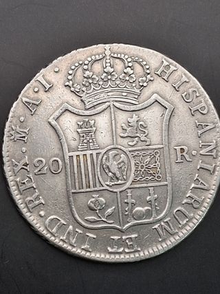 Moneda plata 20 reales 