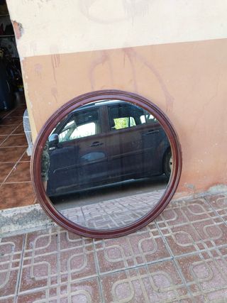Espejo Redondo Madera