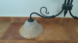 Lampara 2 luces - Metal y cristal