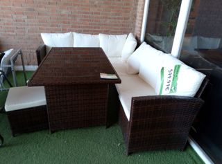 Conjunto terraza mimbre - 5 plazas