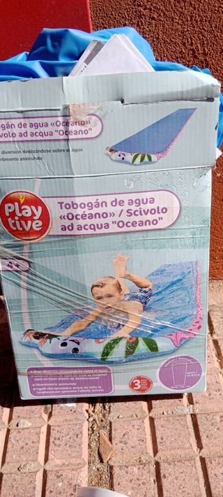 Piscina+tobogan agua+pastillas cloro  Bestway Infa