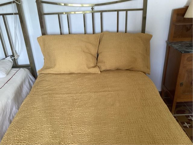 Funda nórdica algodón 1,50cm mostaza