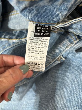 Falda vaquera larga azul claro talla S