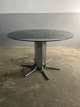 Mesa cristal vintage metalica
