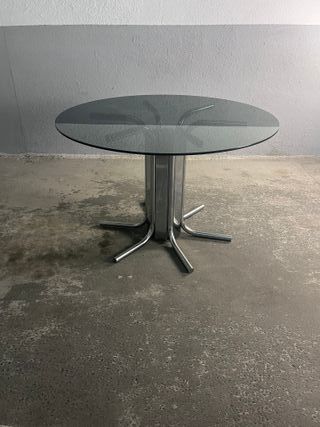 Mesa cristal vintage metalica