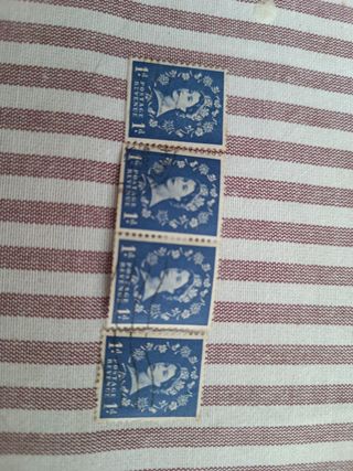 Sellos Isabel II (4 unidades)