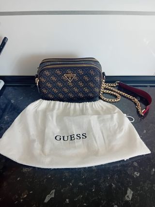 Bolso bandolera Guess marrón-rojo