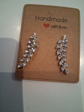 Pendientes hoja brillantes dorados
