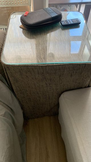 Mesa camilla cuadrada marrón
