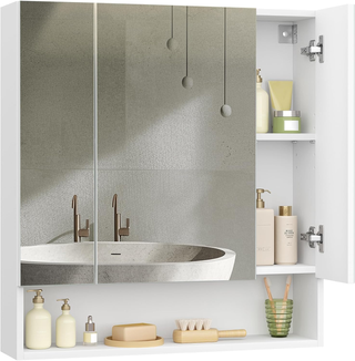 Armadietto Bagno da Parete con Ante a Specchio, Mo