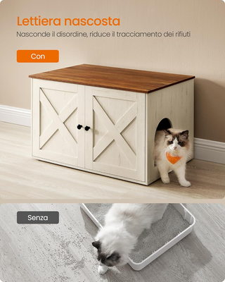 Mobile Lettiera per Gatti con Divisorio Rimovibile