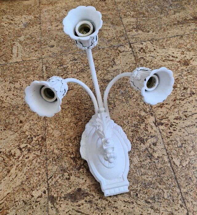 Aplique 3 luces blanco vintage