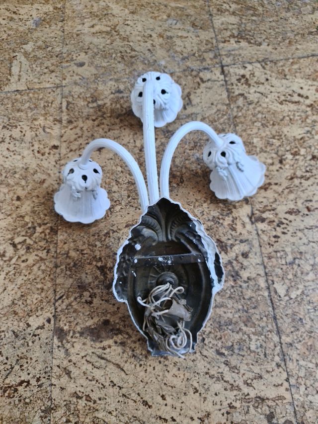 Aplique 3 luces blanco vintage