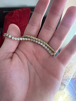 Pulsera Swarovski tono baño oro blanco