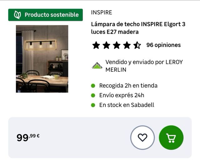 Lámpara techo 3 luces - Roble Negro