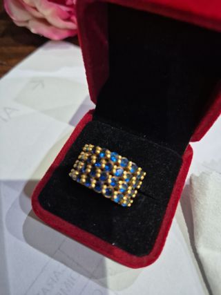 Anello oro 9kt | 28 Zaffiri