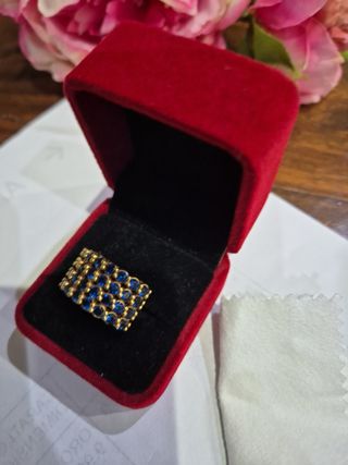 Anello oro 9kt | 28 Zaffiri