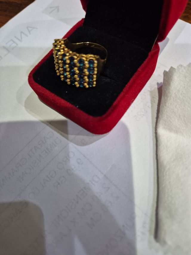 Anello oro 9kt | 28 Zaffiri
