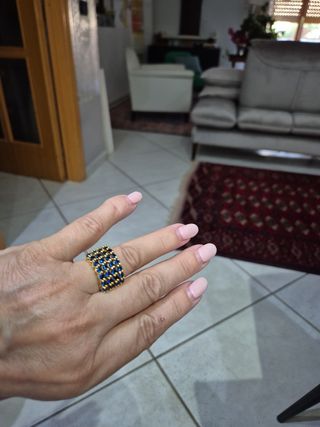 Anello oro 9kt | 28 Zaffiri