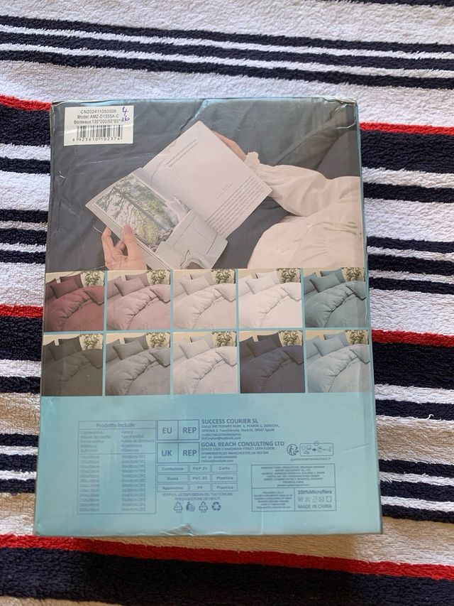 Juego sábanas microfibra granate