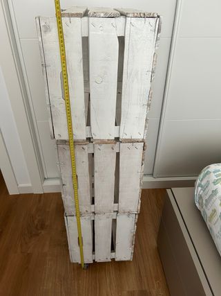 Estantería 3 cestas madera blanca