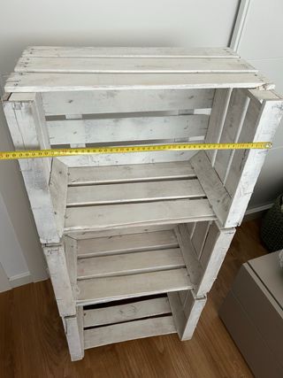 Estantería 3 cestas madera blanca