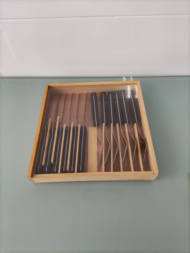 Cubiertos chuleteros madera 12 piezas