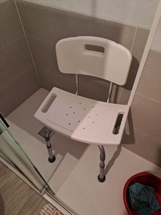 Silla Ducha Ajustable Blanco/Plata