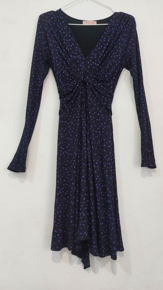 Vestido KRISP estampado flores - Negro/Morado
