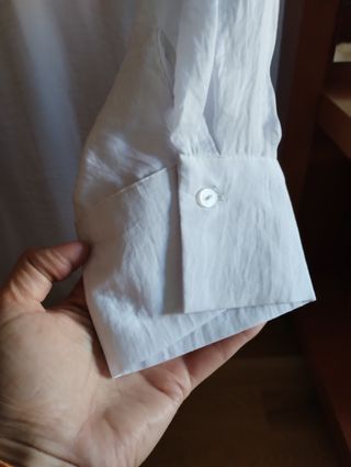 Blusa Cortefiel blanca manga 3/4