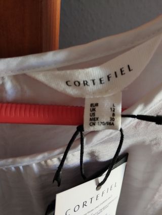 Blusa Cortefiel blanca manga 3/4