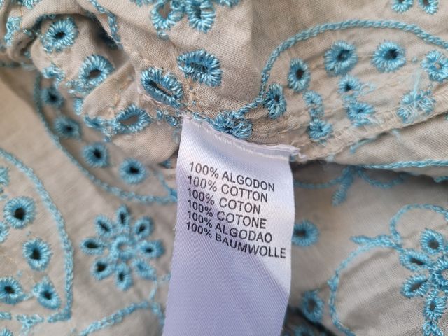 Vestido peace&love beige turquesa T-42