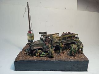 DIORAMA MILITAR MAQUETA- BOSQUE DE HüRTGEN 1944