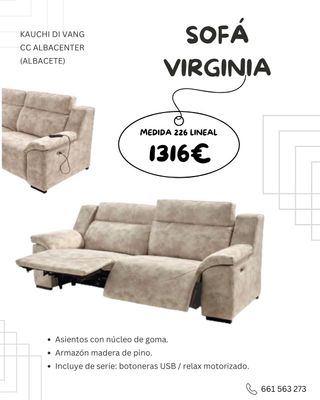 SOFÁ VIRGINIA. CONFORT Y ELEGANCIA EN UN SOLO SOFÁ