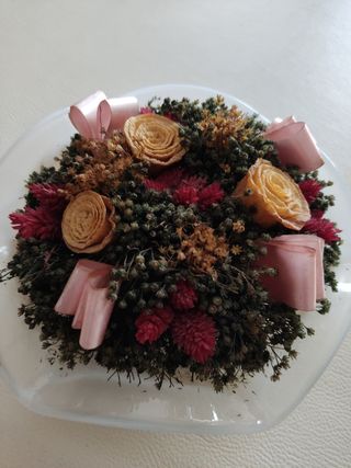 Centrotavola fiori secchi rosa