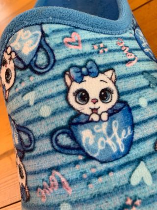 Pantuflas casa - Gatitos - Azul