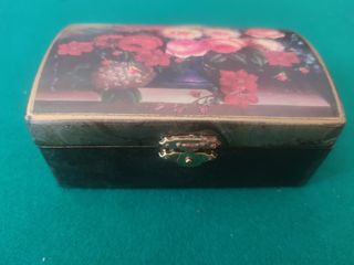 Cofanetto legno vintage fiori