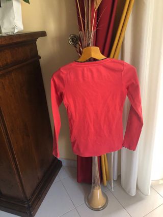 Top Burberry rosso manica lunga