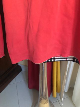 Top Burberry rosso manica lunga