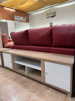 Mueble TV salón - madera y blanco