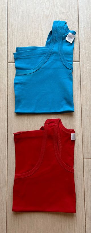 2 Camisetas Tirantes - Azul y Roja