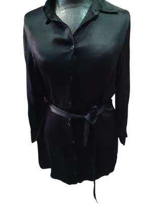 Vestido camisero Bershka negro