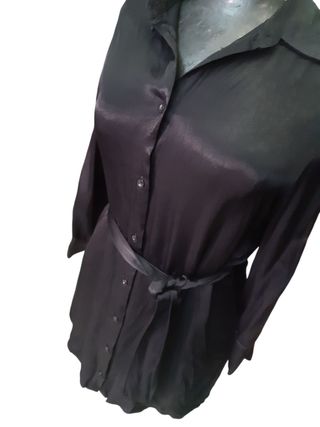 Vestido camisero Bershka negro