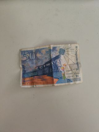 Billete 50 Francos, El Principito. Colección.